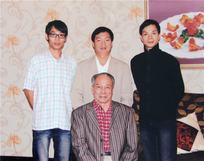 陈卓林与师傅罗家宝、师弟李江林、刘建科合影